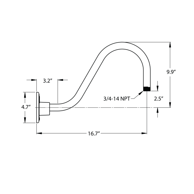 G15 Gooseneck Arm - 16.7 Projection