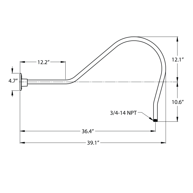 G2 Gooseneck Arm - 39.1 Projection