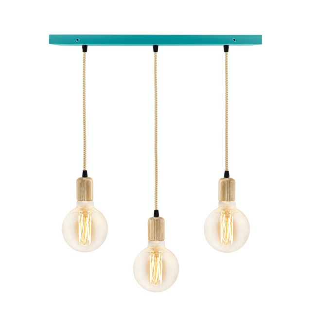 Downtown Minimalist Wooden Socket 3-Light Pendant