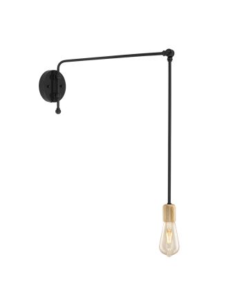 Downtown Minimalist Wooden Socket Swing Arm Wall Sconce