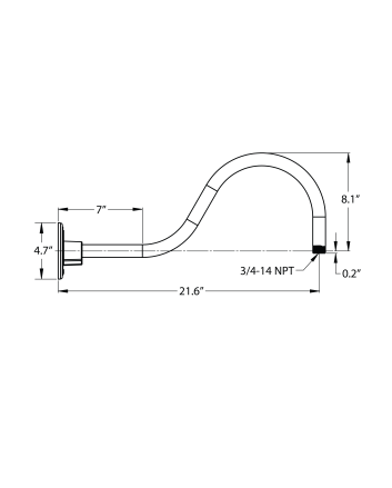 G22 Gooseneck Arm - 22 Projection