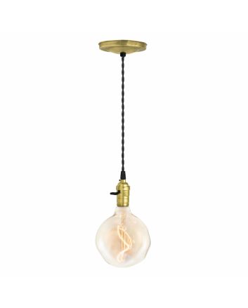 Minimalist Raw Brass Cord Pendant Light