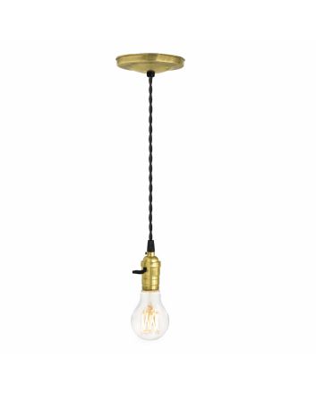 Minimalist Raw Brass Cord Pendant Light