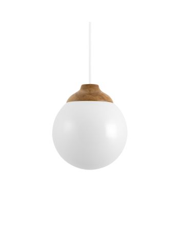 Glass Ball LED Wooden Top Cord Pendant Light