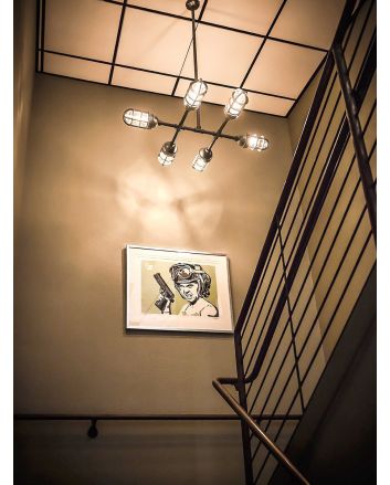 Factory Overhead 6-Light Chandelier