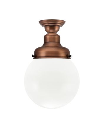 Round Schoolhouse Semi-Flush Mount Light