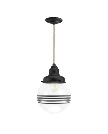 Kao Round Schoolhouse Cord Pendant Light