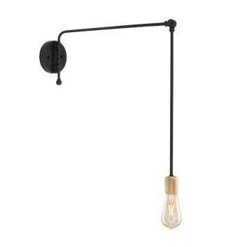 Downtown Minimalist Wooden Socket Swing Arm Wall Sconce