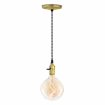 Minimalist Raw Brass Cord Pendant Light