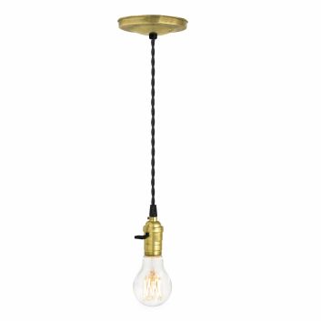 Minimalist Raw Brass Cord Pendant Light