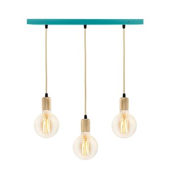 Downtown Minimalist Wooden Socket 3-Light Pendant