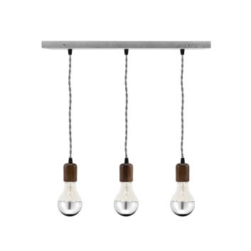 Downtown Minimalist Wooden Socket 3-Light Pendant
