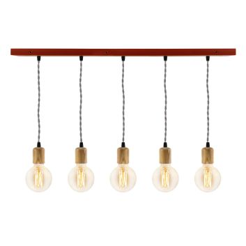 Downtown Minimalist Wooden Socket 5-Light Pendant